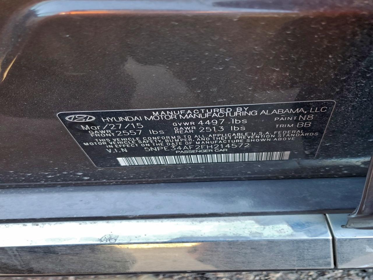 2015 HYUNDAI SONATA SPORT photo 12