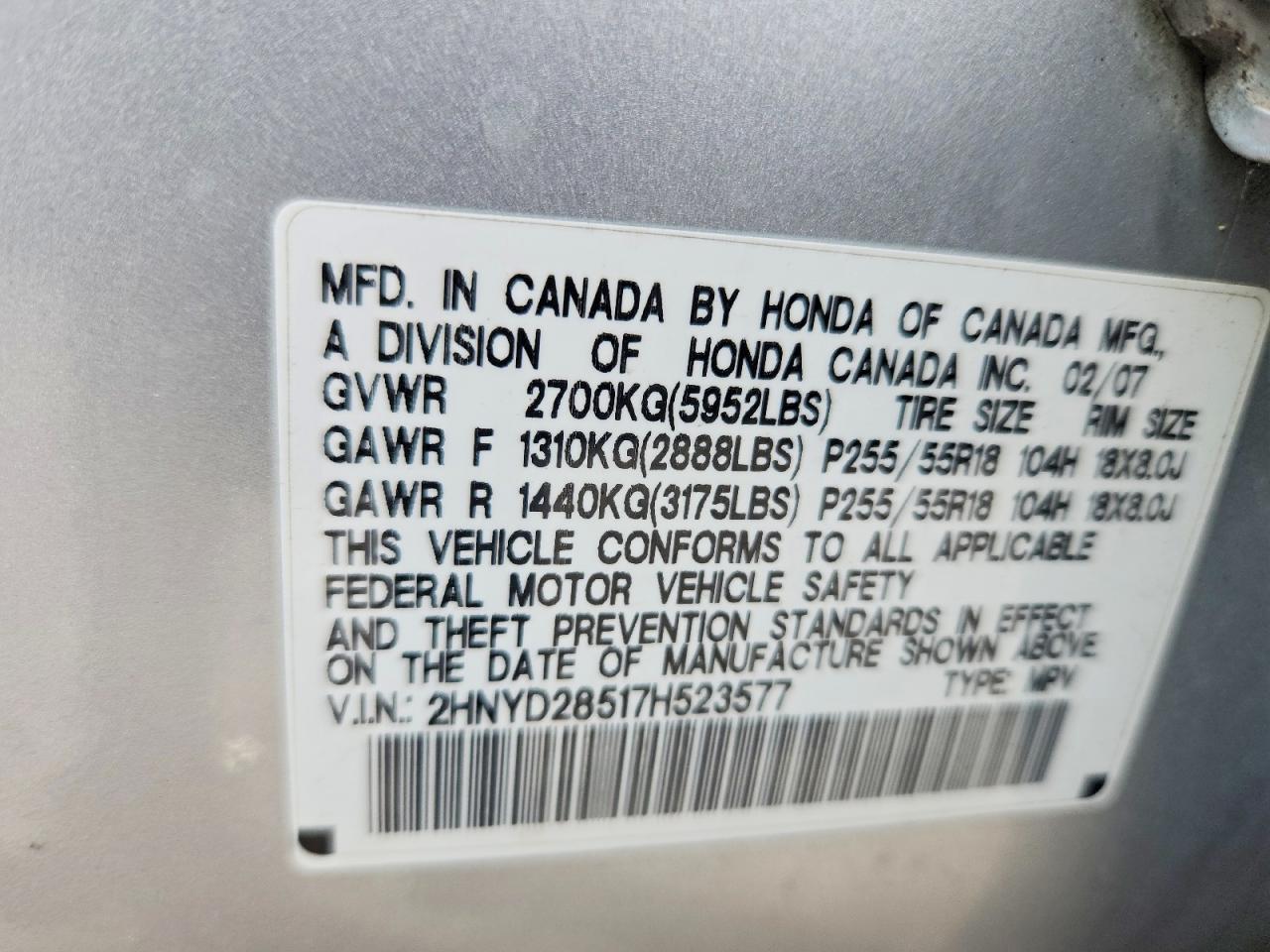 2007 ACURA MDX SPORT photo 13