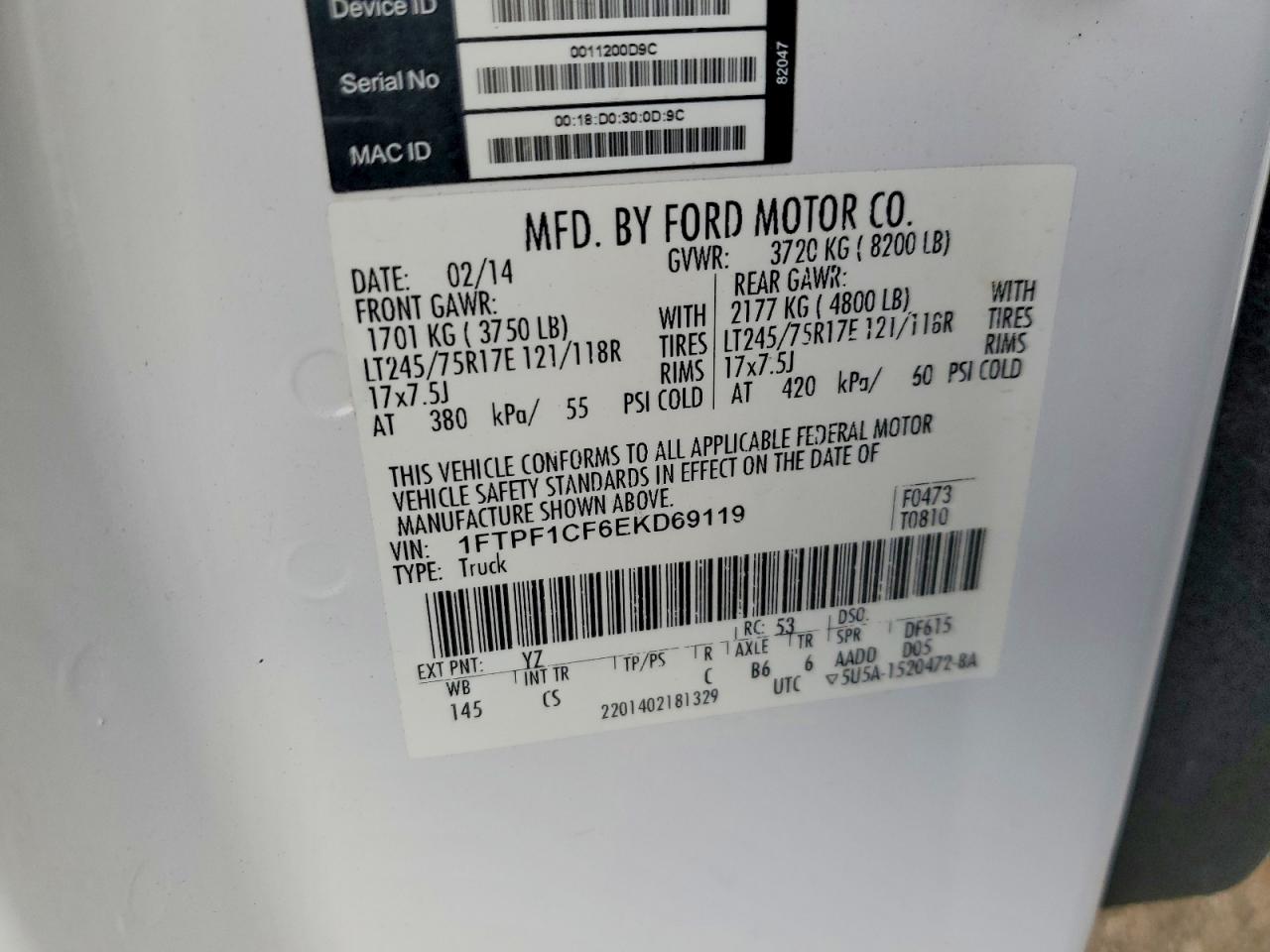 2014 FORD F150 photo 12