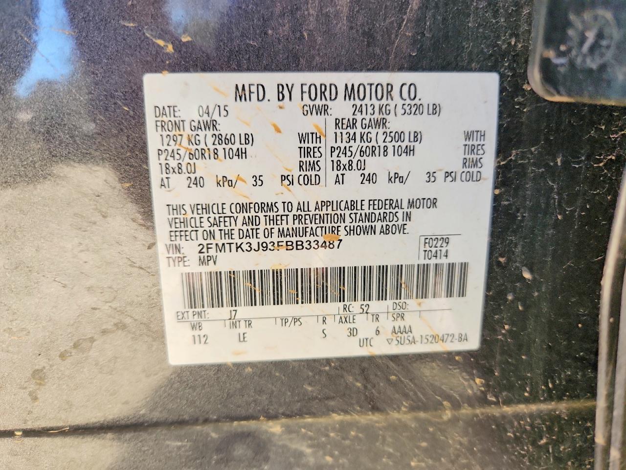 2015 FORD EDGE SEL photo 13