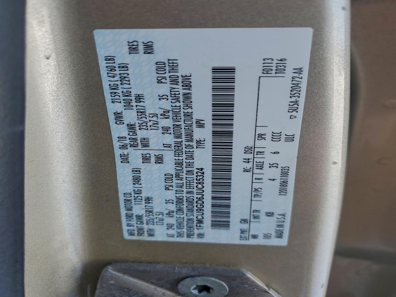 2018 FORD ESCAPE SE photo 13