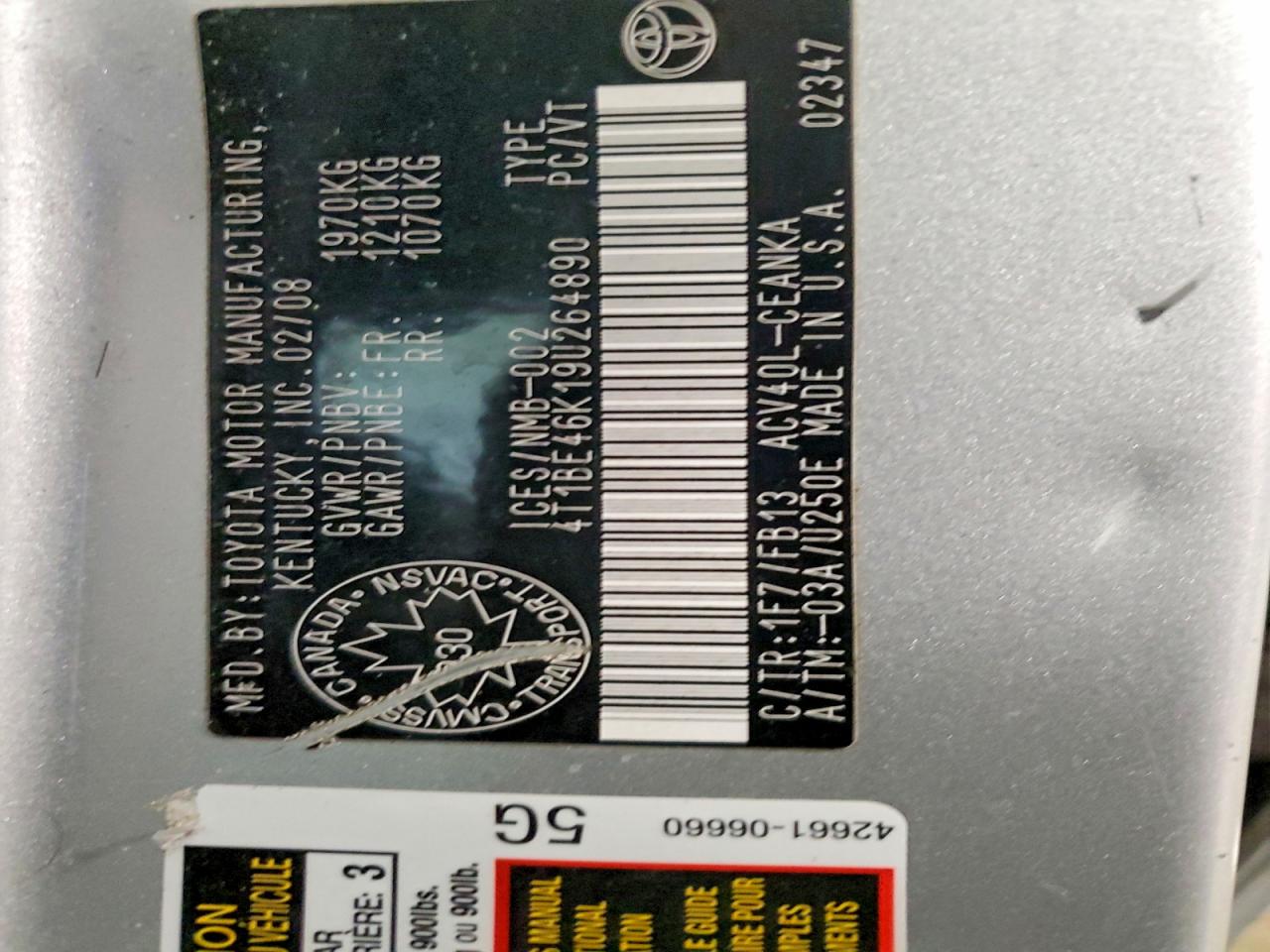 2009 TOYOTA CAMRY BASE photo 34