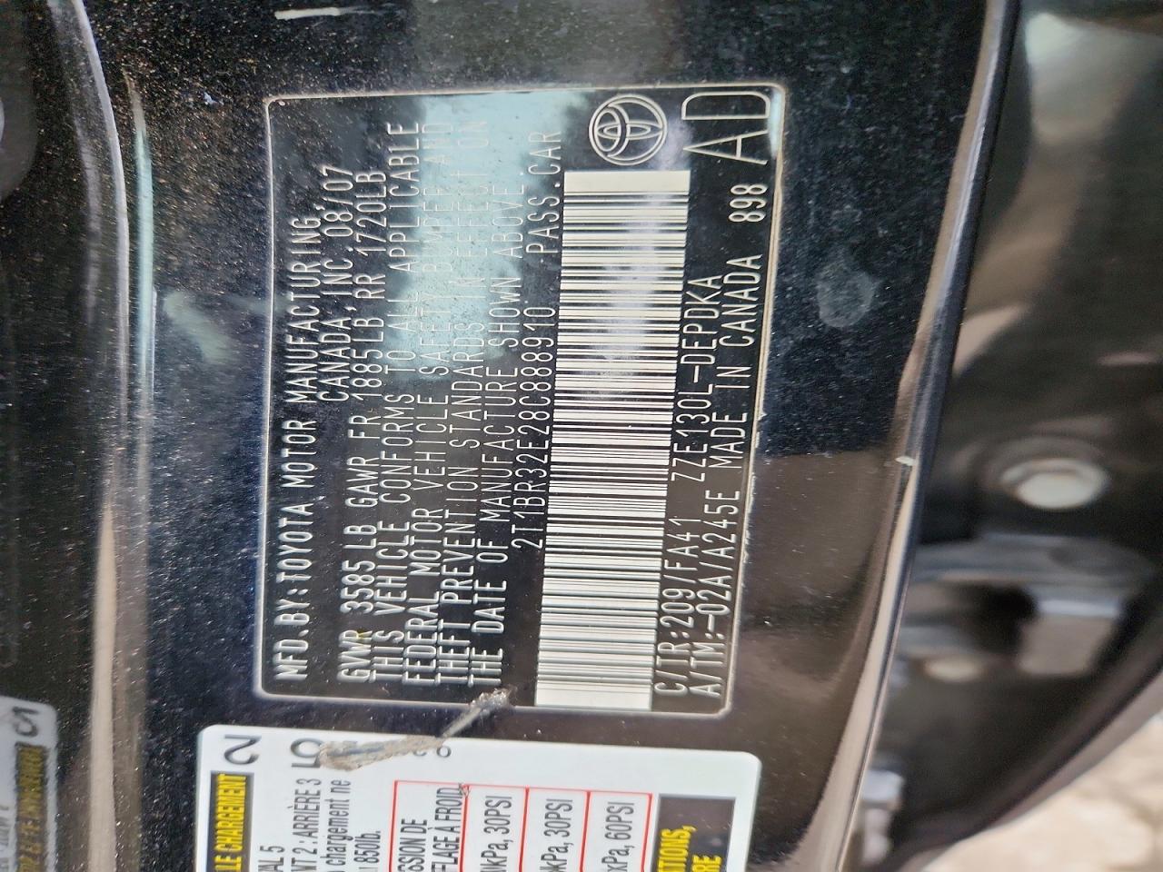 2008 TOYOTA COROLLA CE photo 13