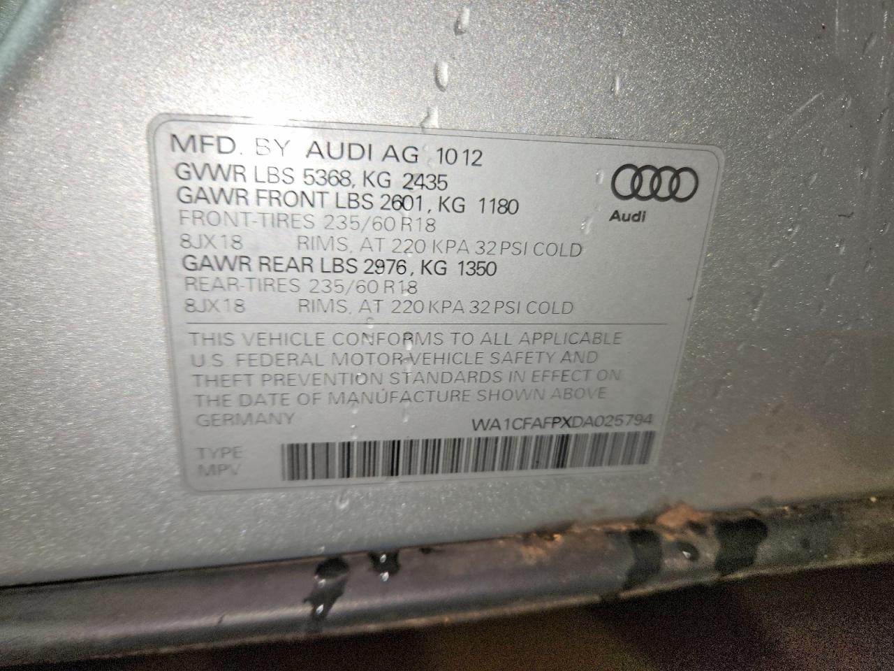 2013 AUDI Q5 PREMIUM photo 14