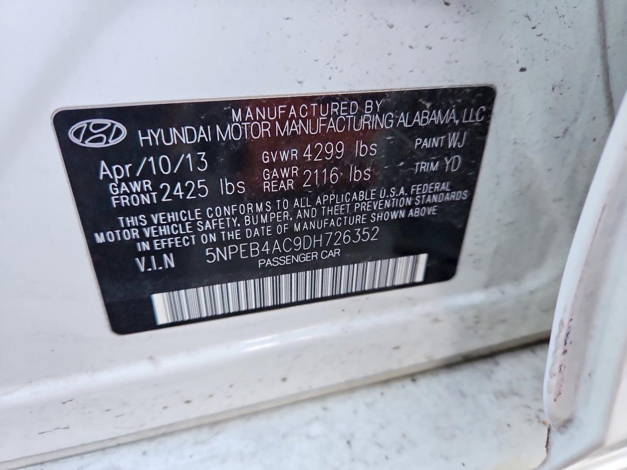 2013 HYUNDAI SONATA GLS photo 34