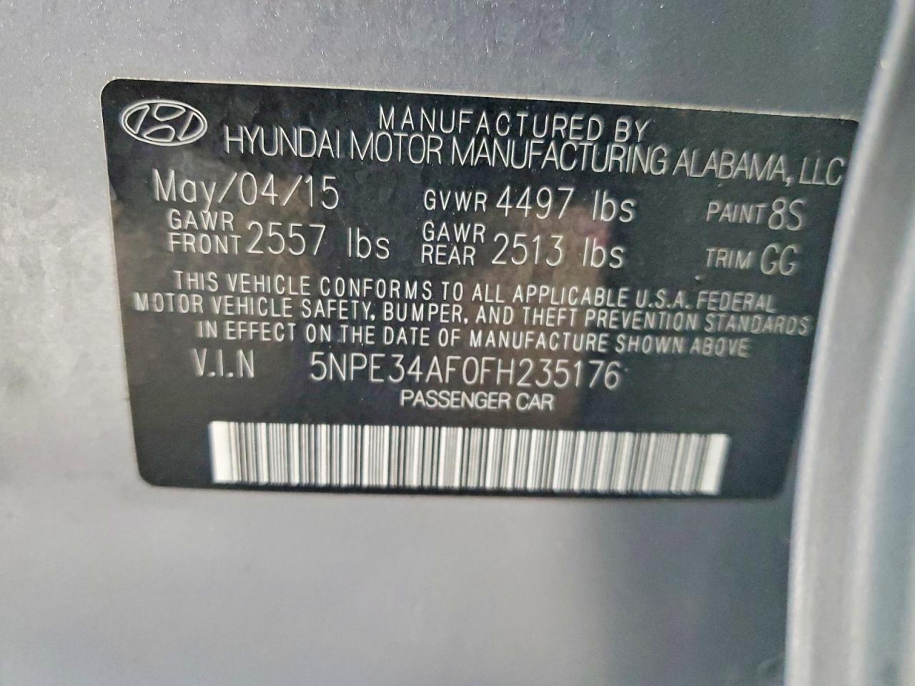 2015 HYUNDAI SONATA SPORT photo 12