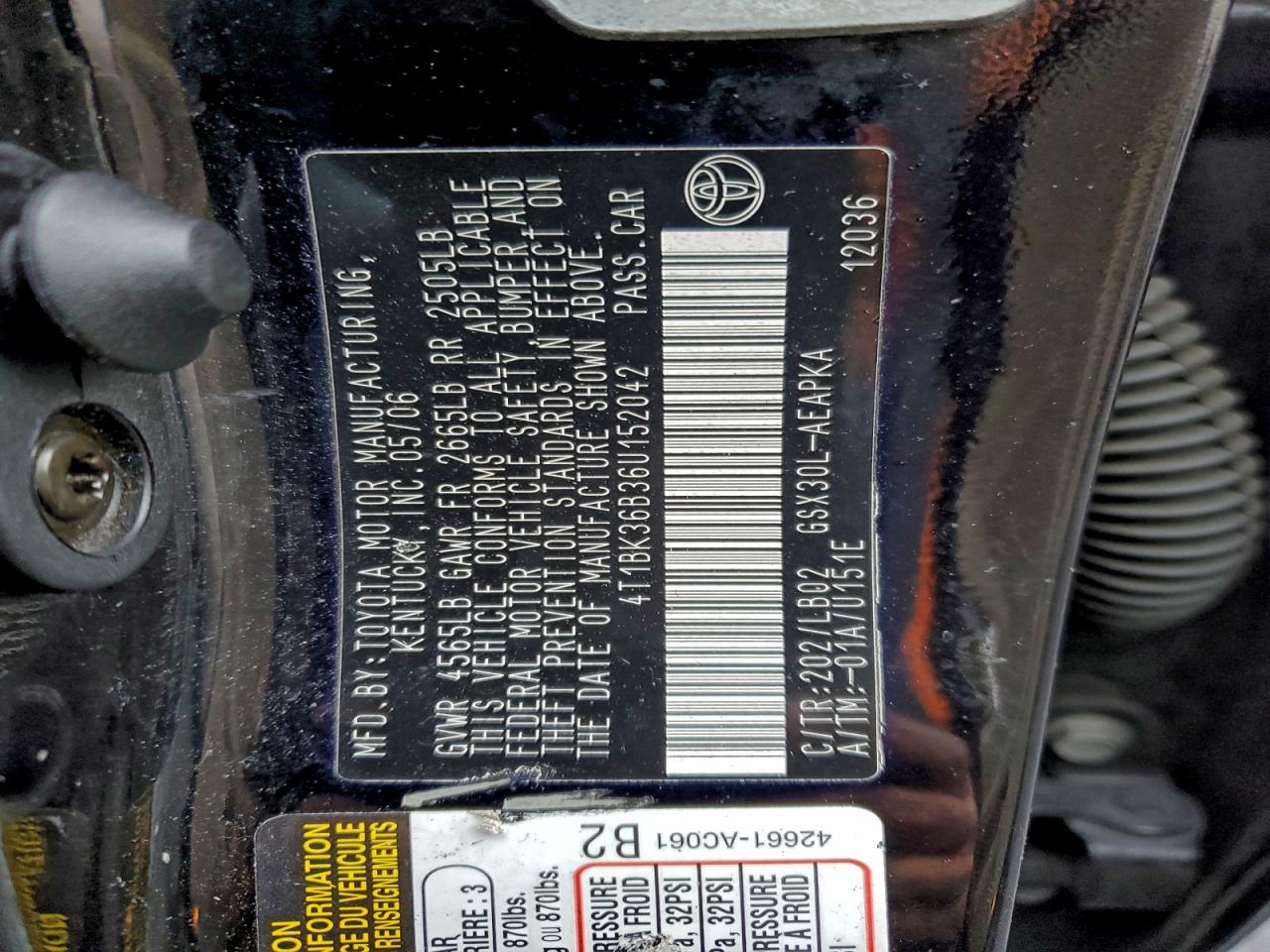 2006 TOYOTA AVALON XL photo 12