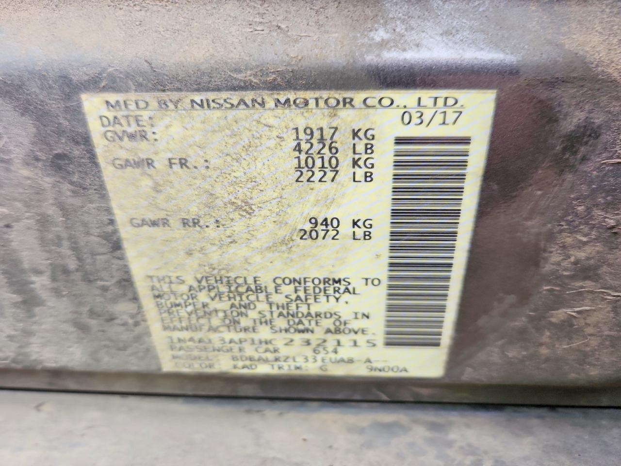 2017 NISSAN ALTIMA 2.5 photo 21