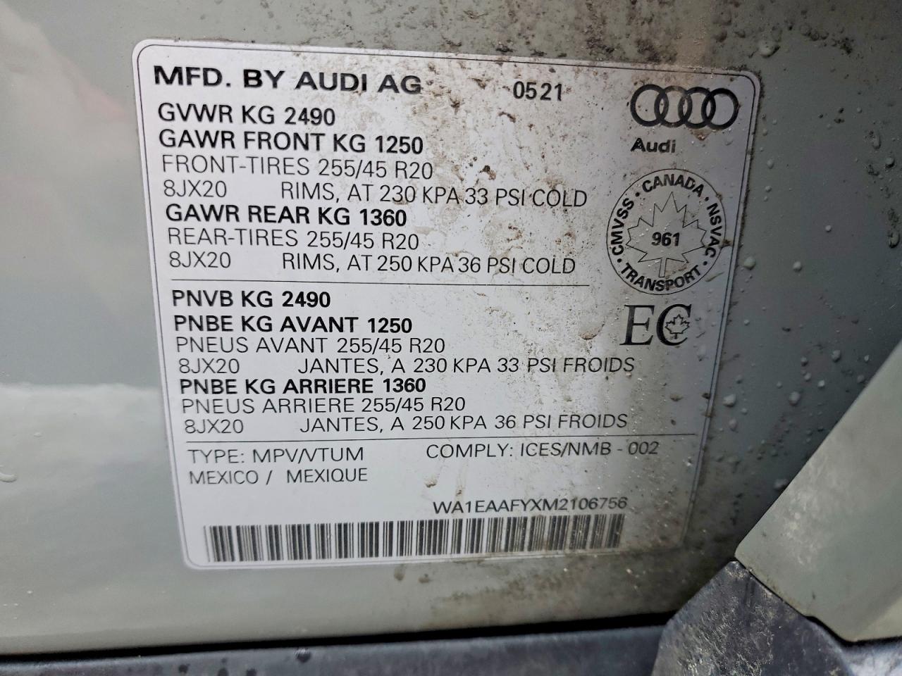 2021 AUDI Q5 PROGRESSIV photo 13