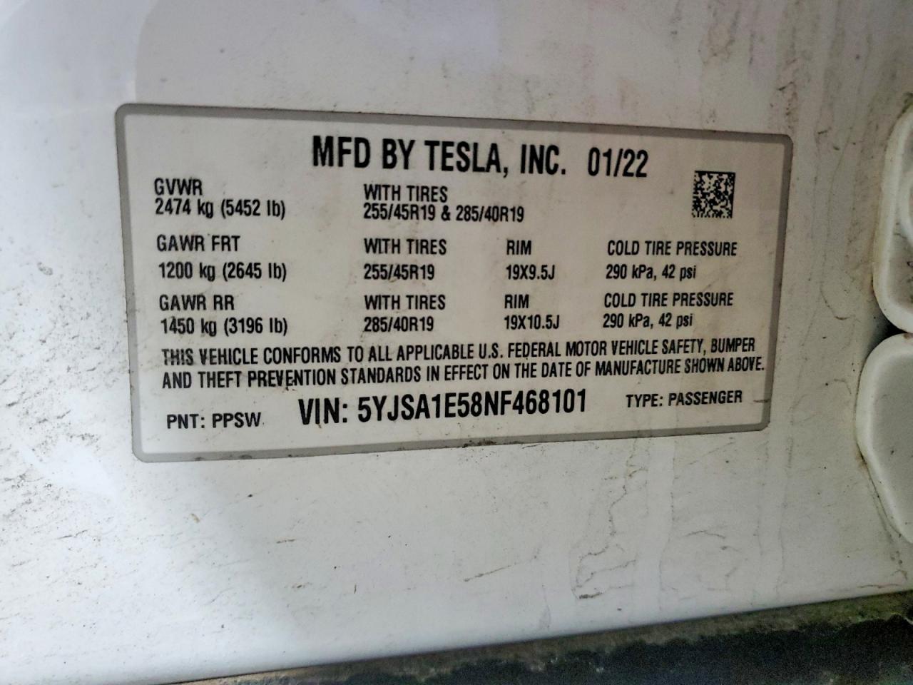 2022 TESLA MODEL S photo 12