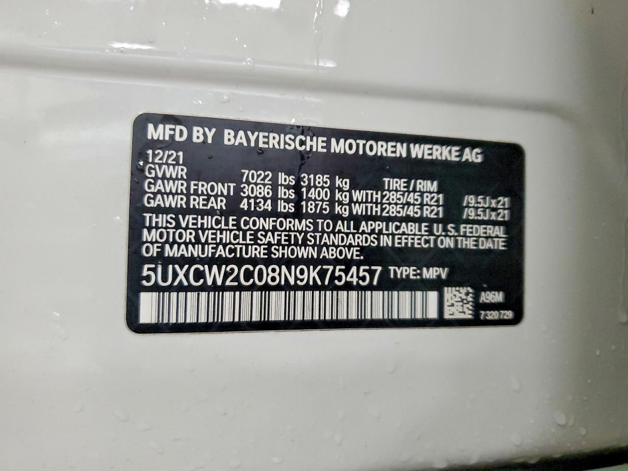 2022 BMW X7 XDRIVE40I photo 27