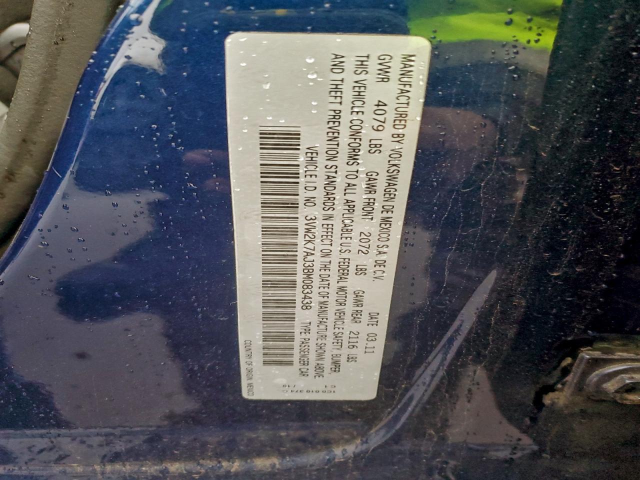 2011 VOLKSWAGEN JETTA BASE photo 13