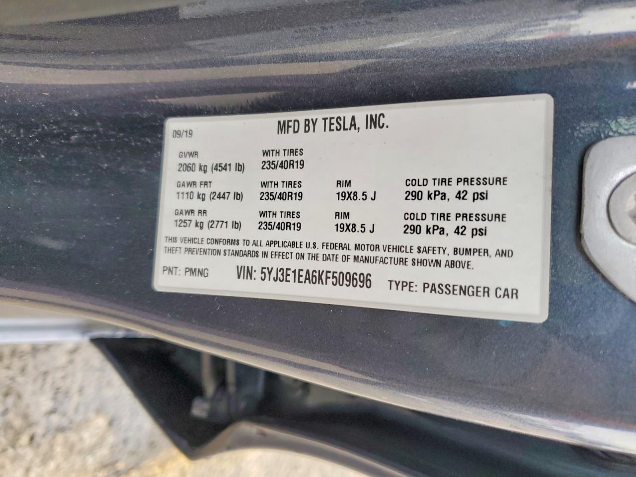 2019 TESLA MODEL 3 photo 12