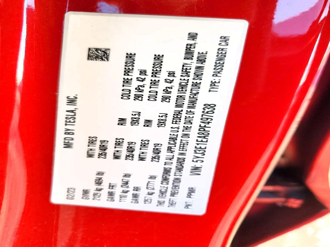 2023 TESLA MODEL 3 photo 12