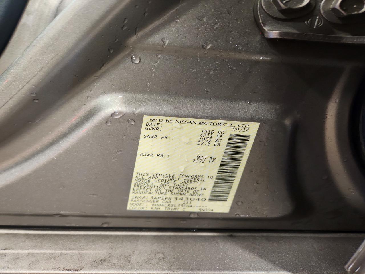 2015 NISSAN ALTIMA 2.5 photo 12