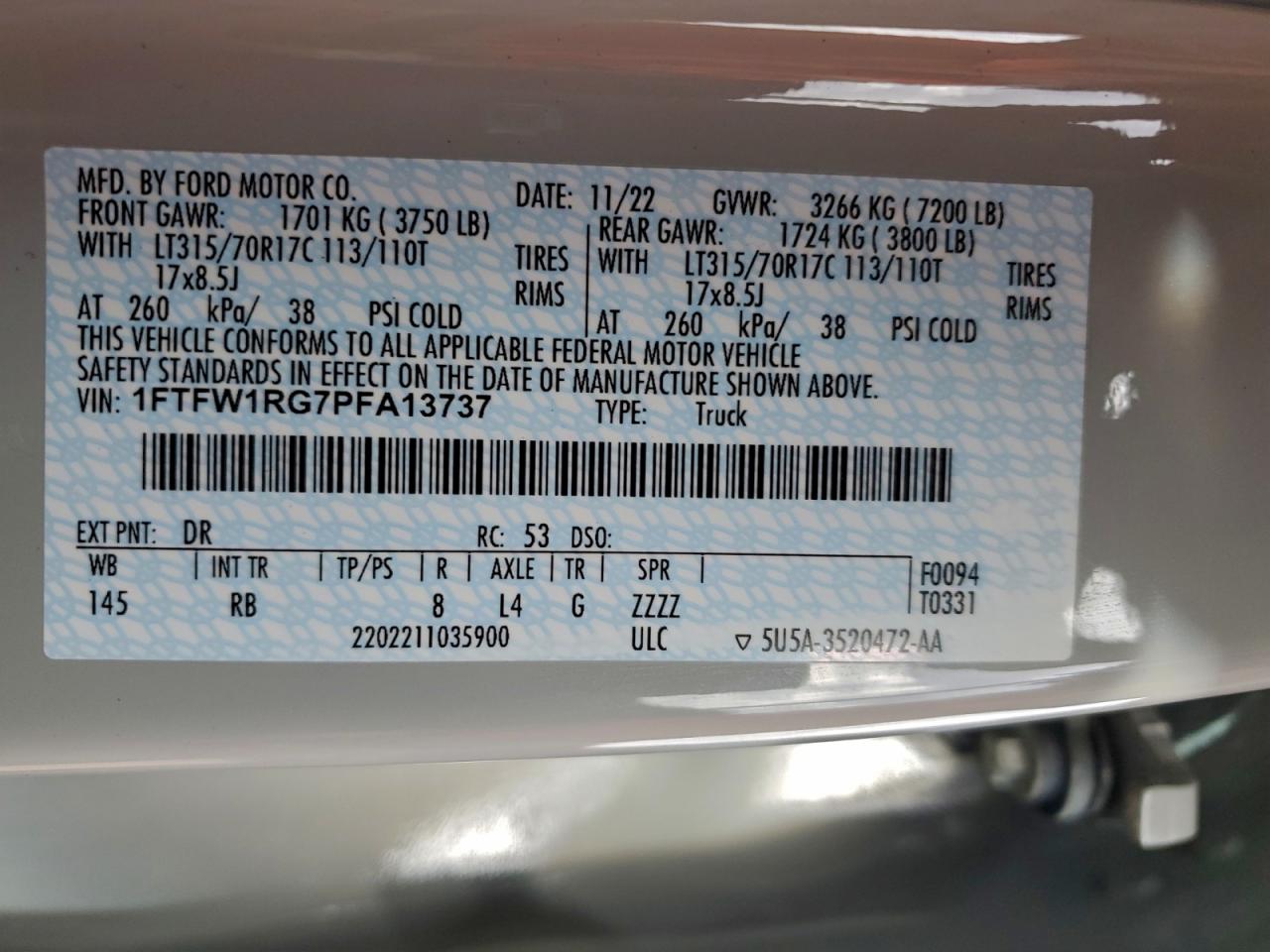 2023 FORD F150 RAPTOR photo 12