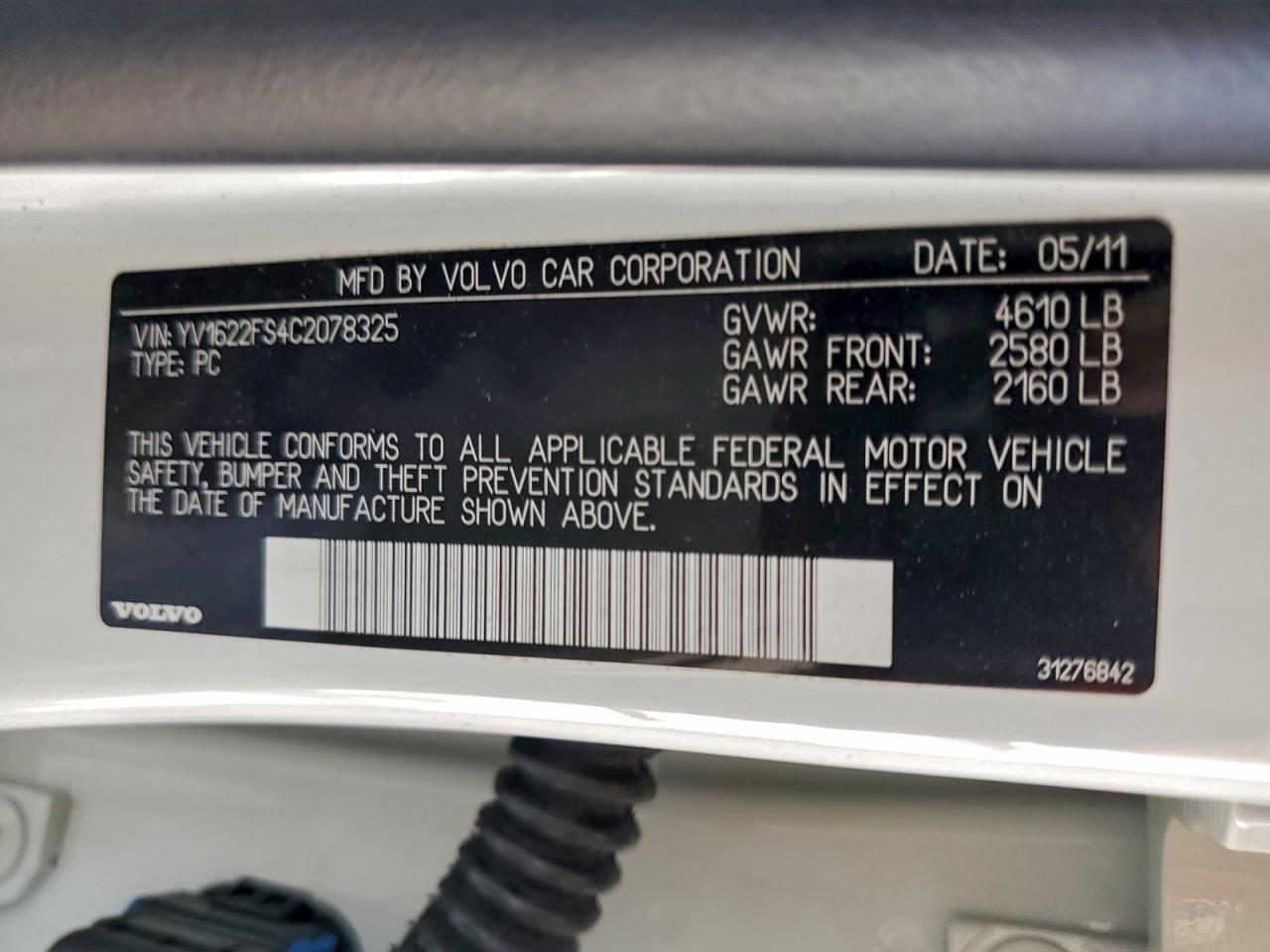 2012 VOLVO S60 T5 photo 12