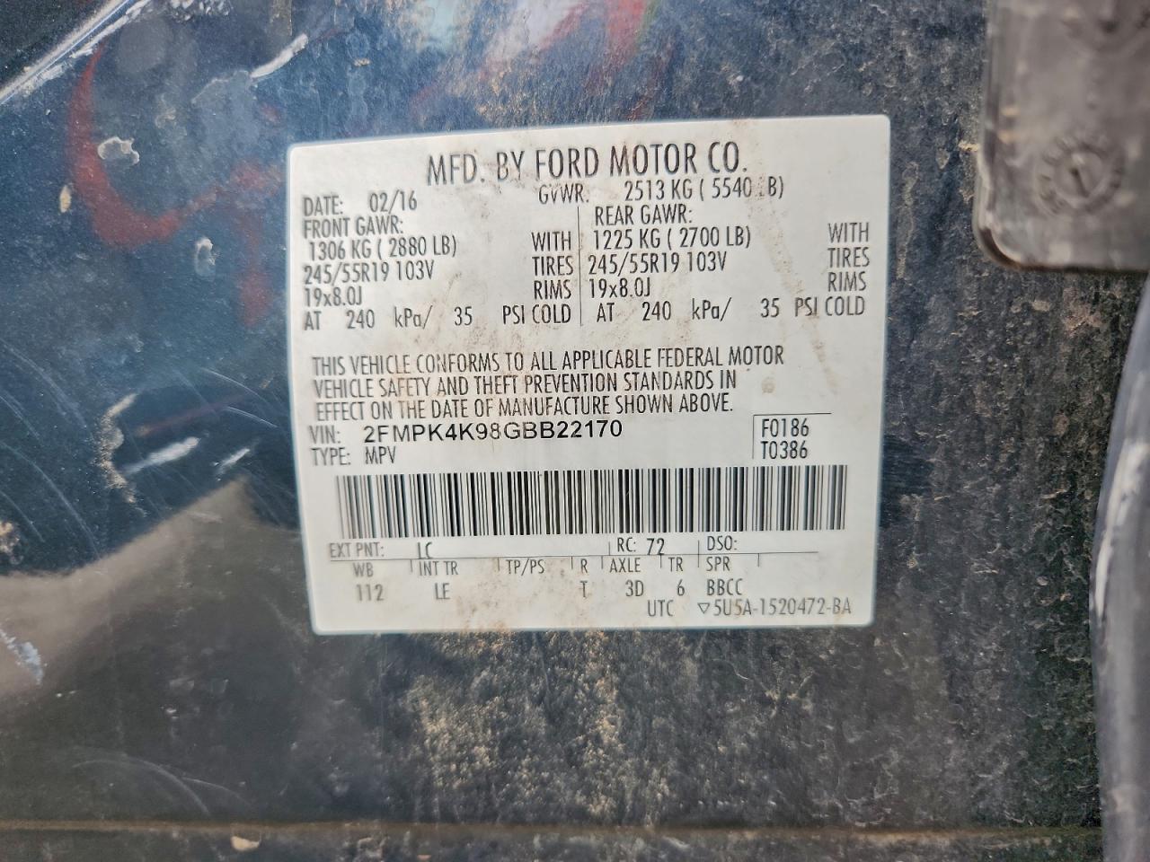 2016 FORD EDGE photo 13