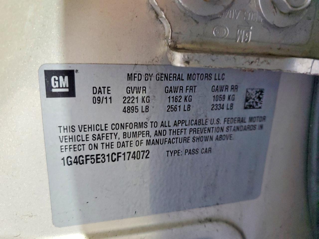 2012 BUICK LACROSSE PREMIUM photo 12