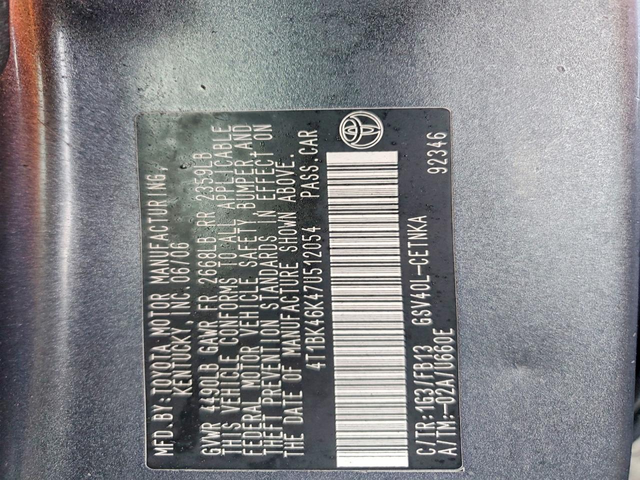 2007 TOYOTA CAMRY LE photo 12