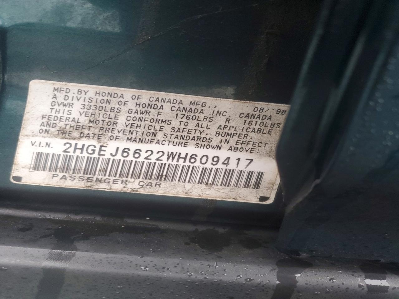 1998 HONDA CIVIC DX photo 12
