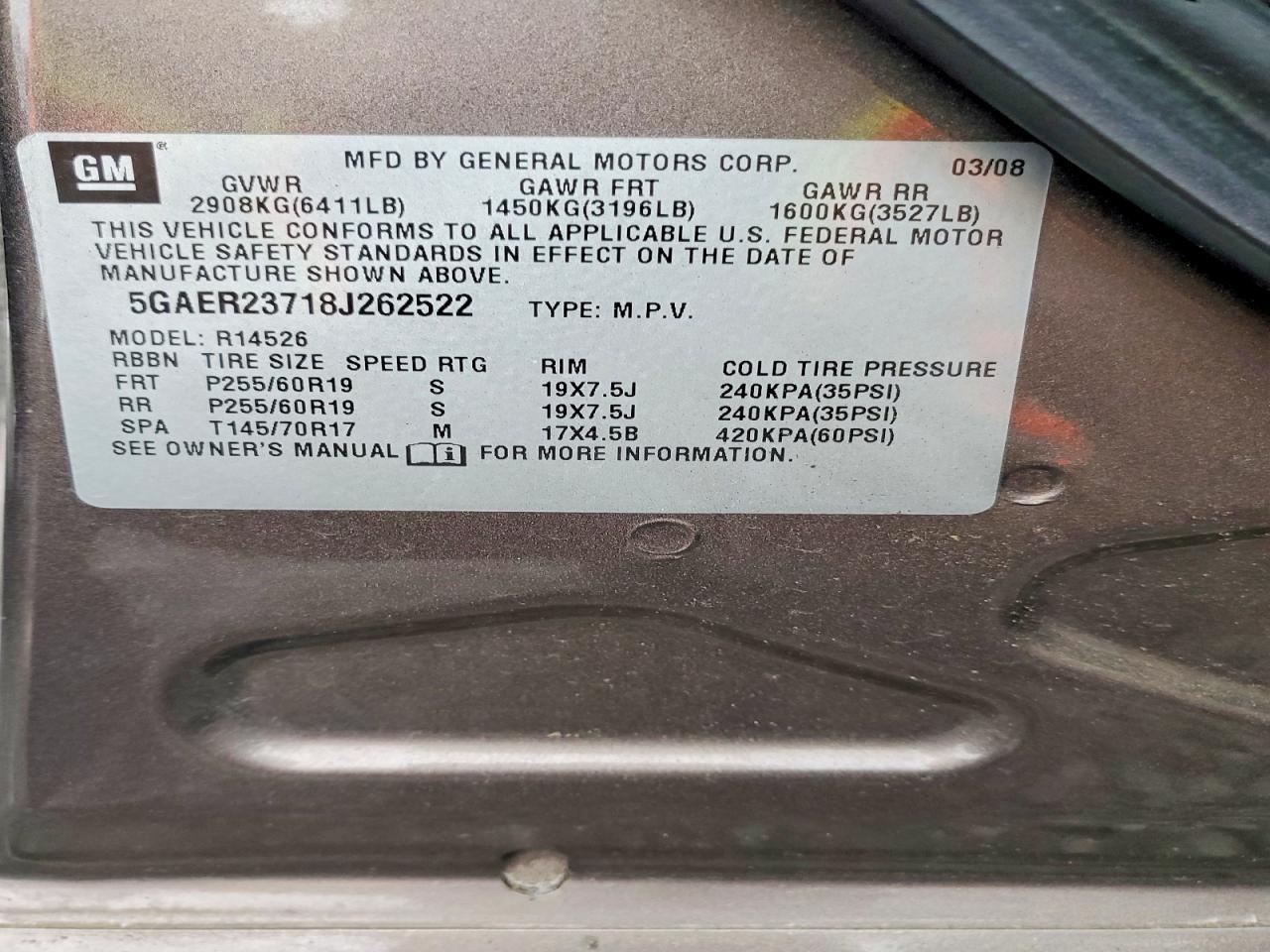 2008 BUICK ENCLAVE CXL photo 13