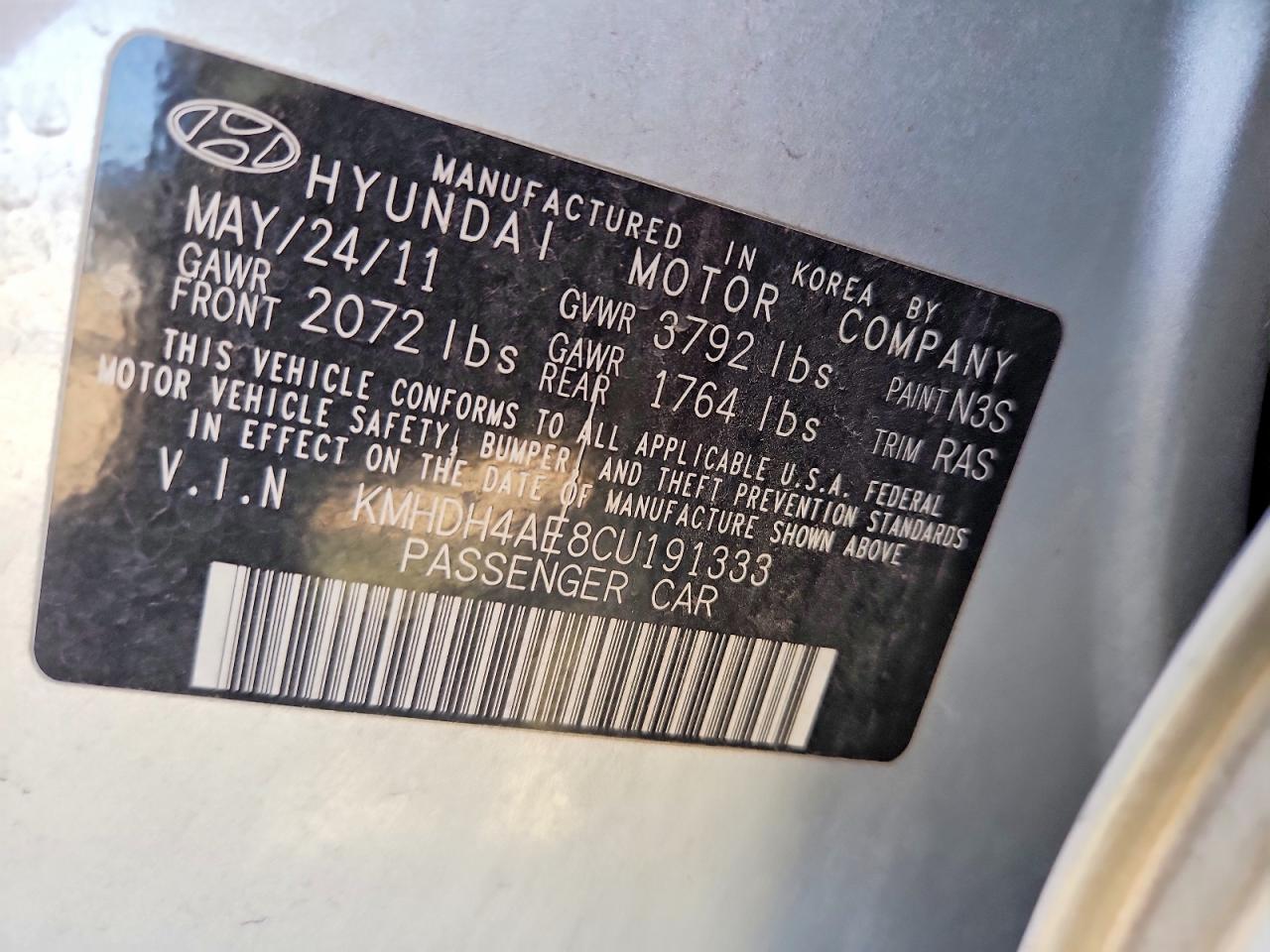 2012 HYUNDAI ELANTRA photo 23