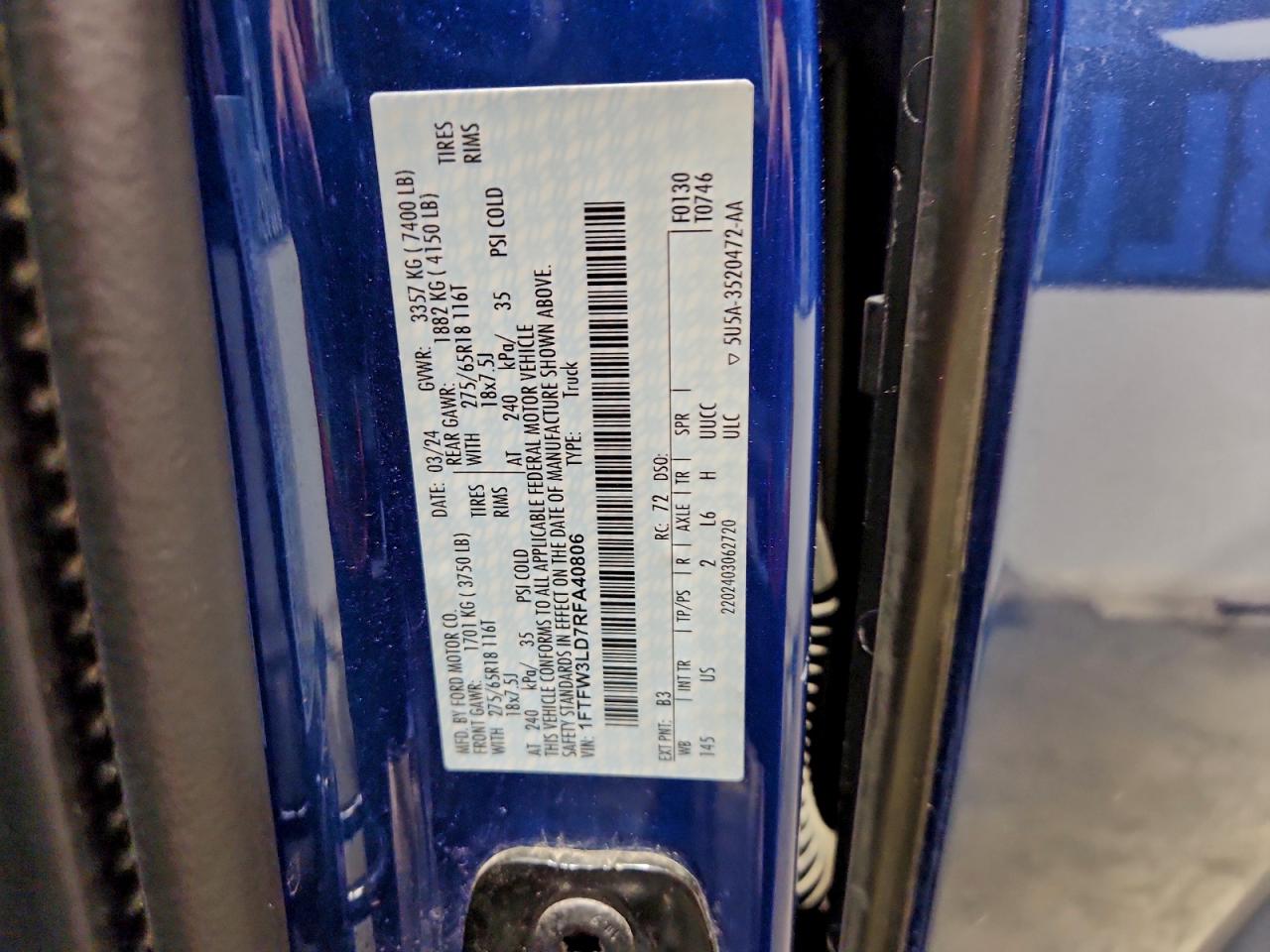 2024 FORD F150 XLT photo 12