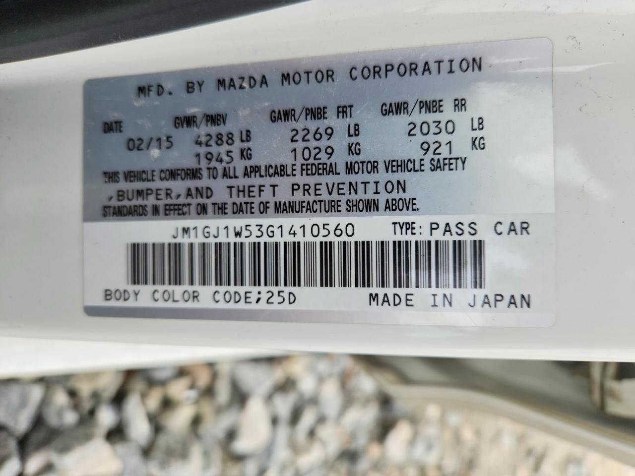 2016 MAZDA 6 GRAND TOURING photo 12