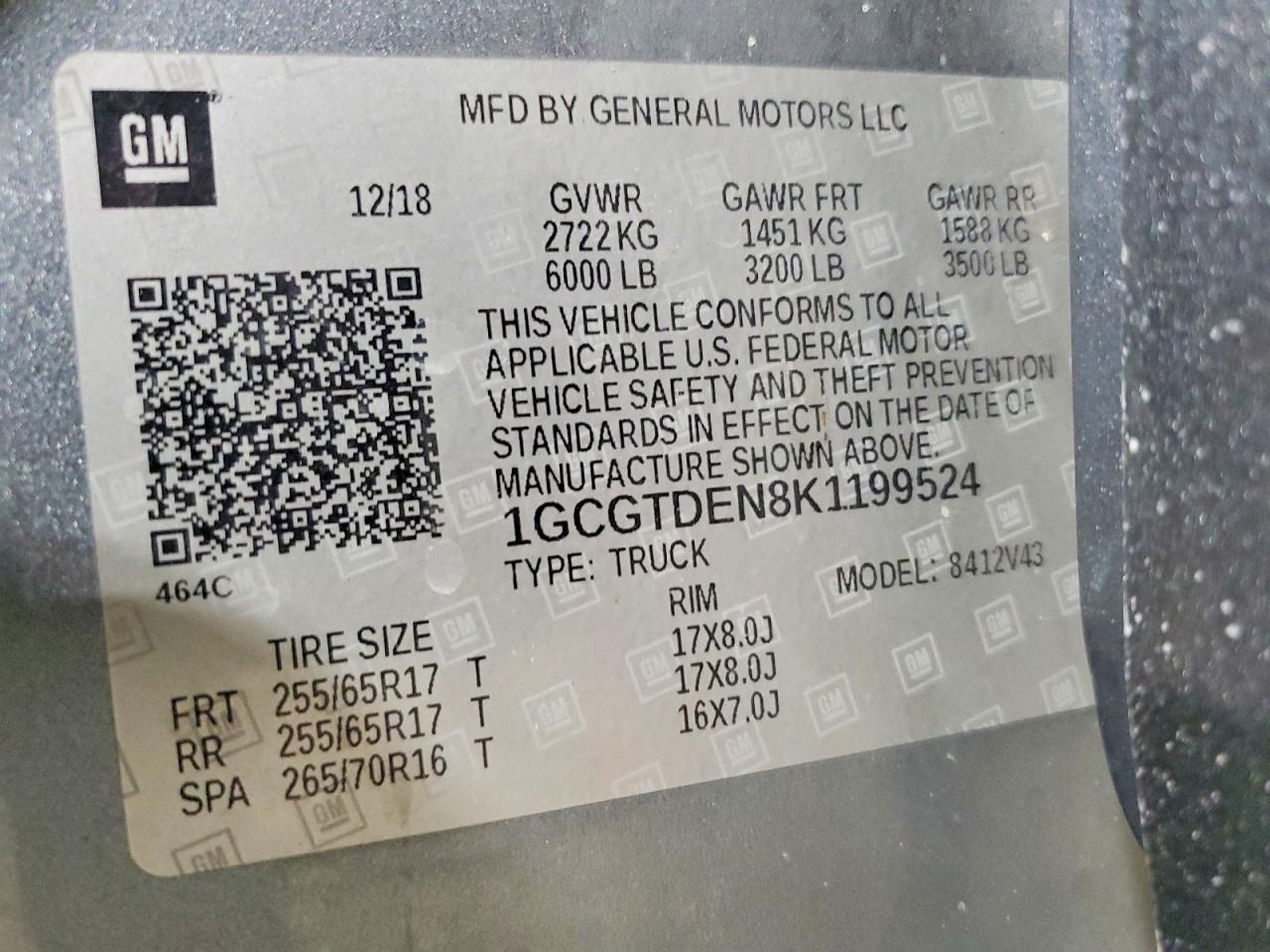 2019 CHEVROLET COLORADO Z71 photo 12