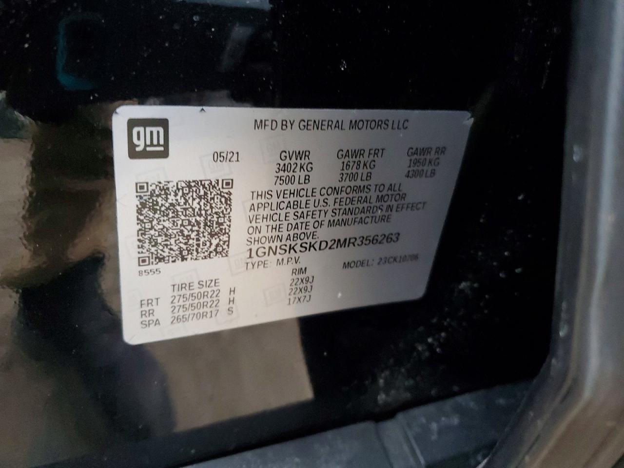 2021 CHEVROLET TAHOE K1500 PREMIER photo 13