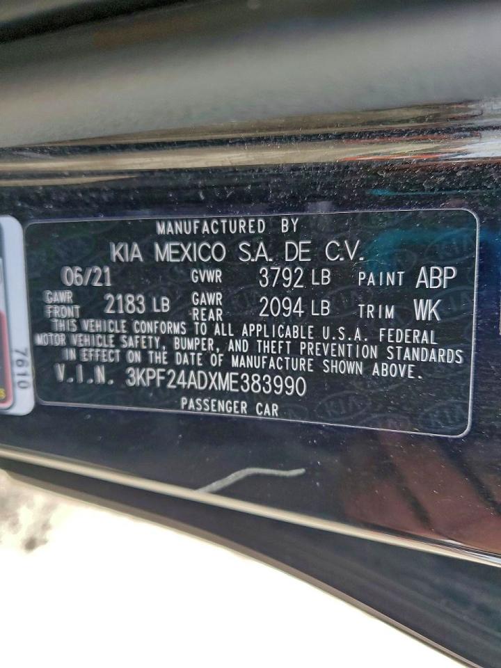 2021 KIA FORTE LXS photo 12