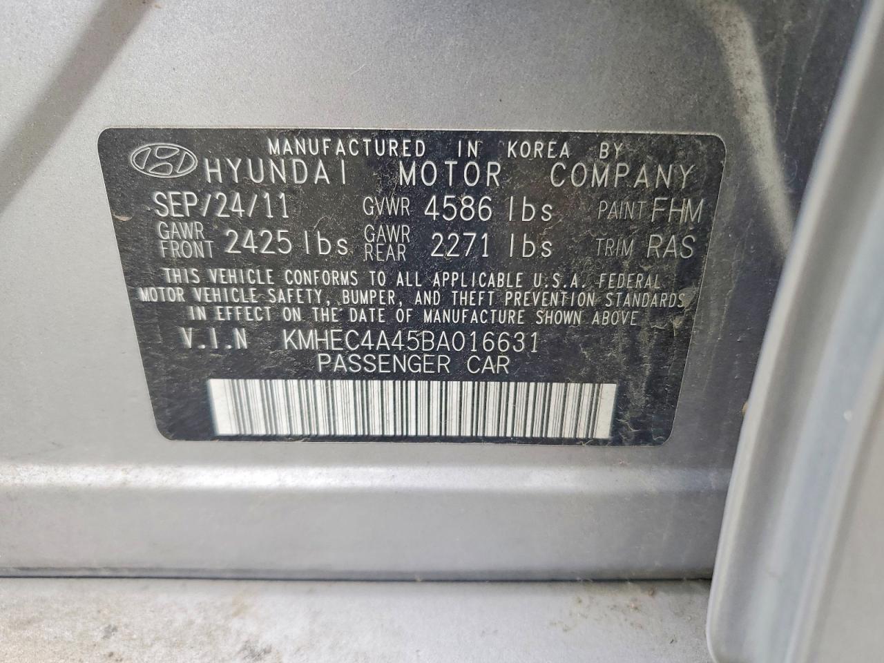 2011 HYUNDAI SONATA HYBRID photo 12