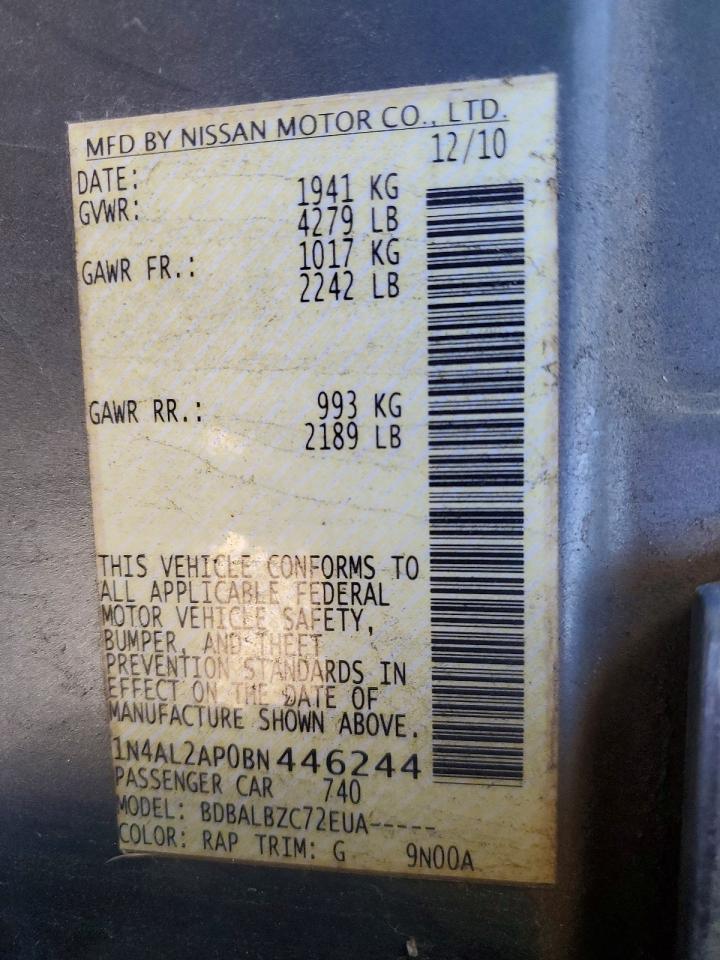 2011 NISSAN ALTIMA BASE photo 12