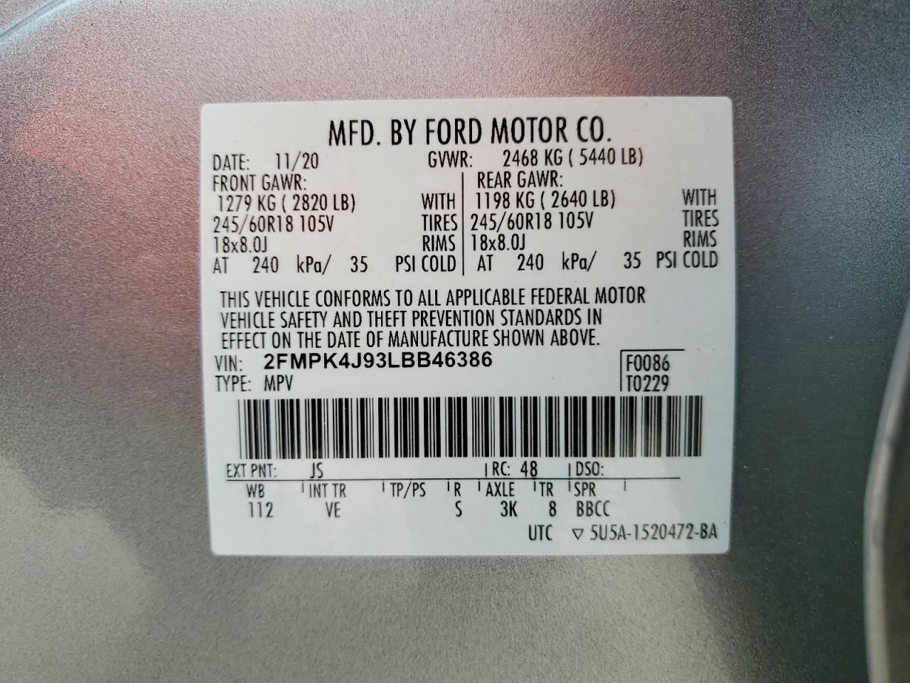 2020 FORD EDGE SEL photo 13
