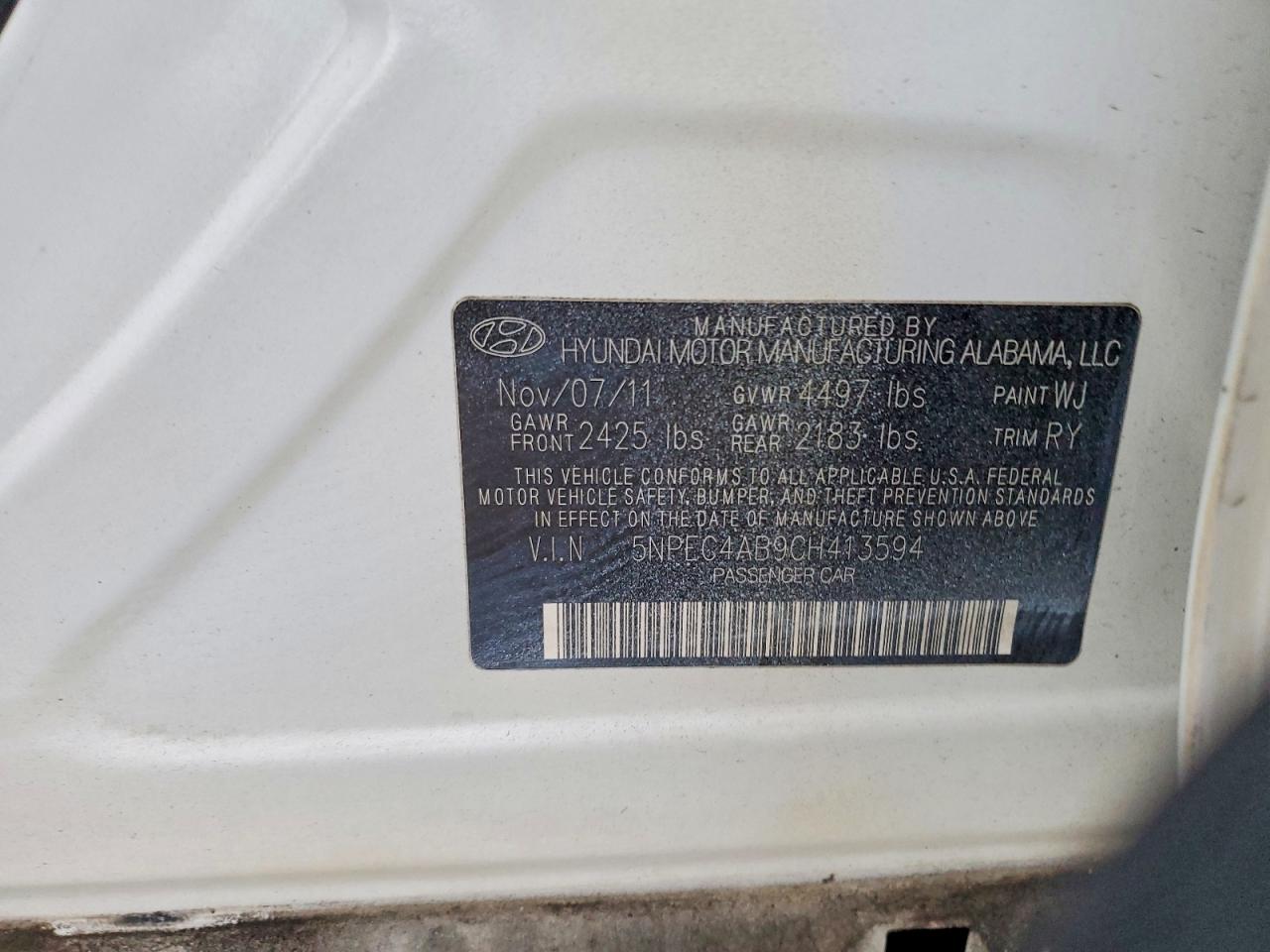 2012 HYUNDAI SONATA SE photo 12