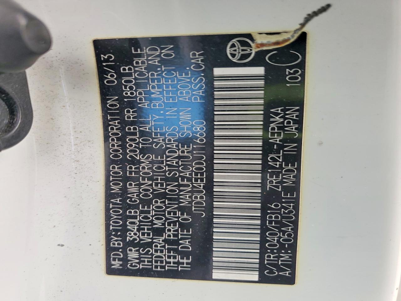 2013 TOYOTA COROLLA BASE photo 12