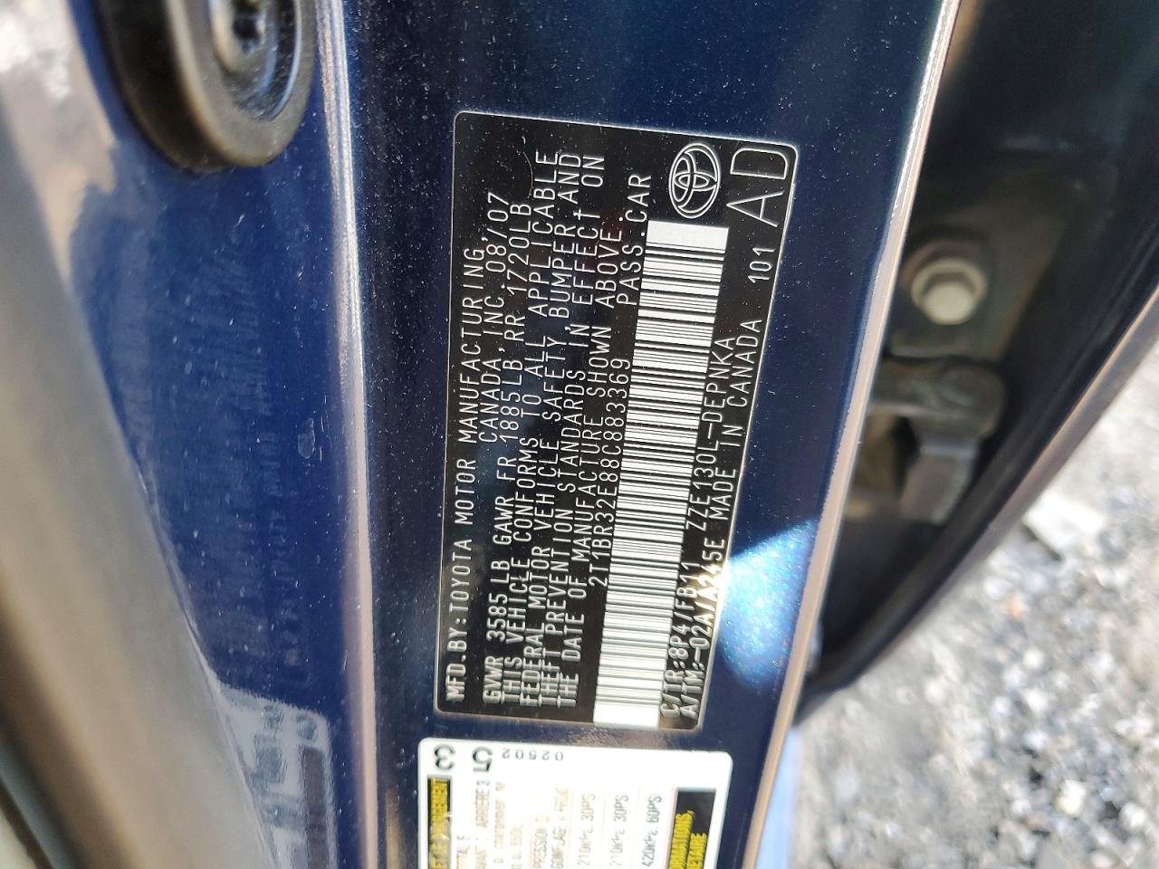 2008 TOYOTA COROLLA CE photo 12