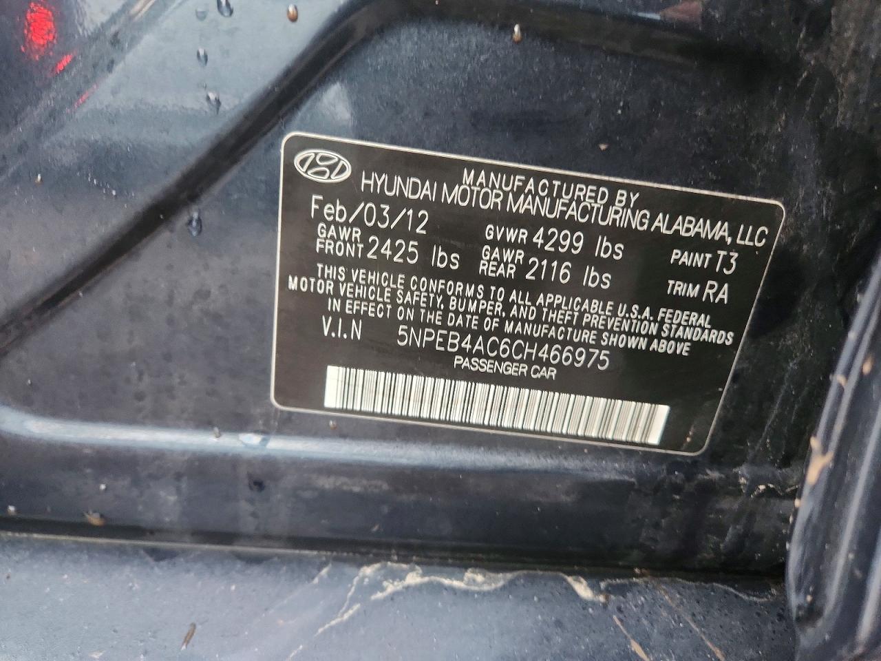 2012 HYUNDAI SONATA GLS photo 23