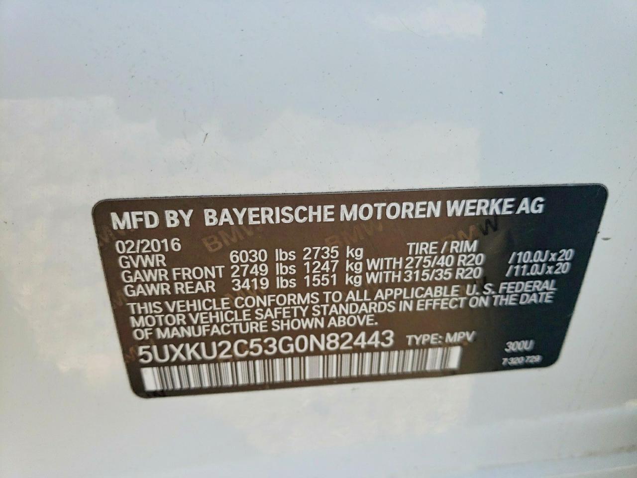 2016 BMW X6 XDRIVE35I photo 13
