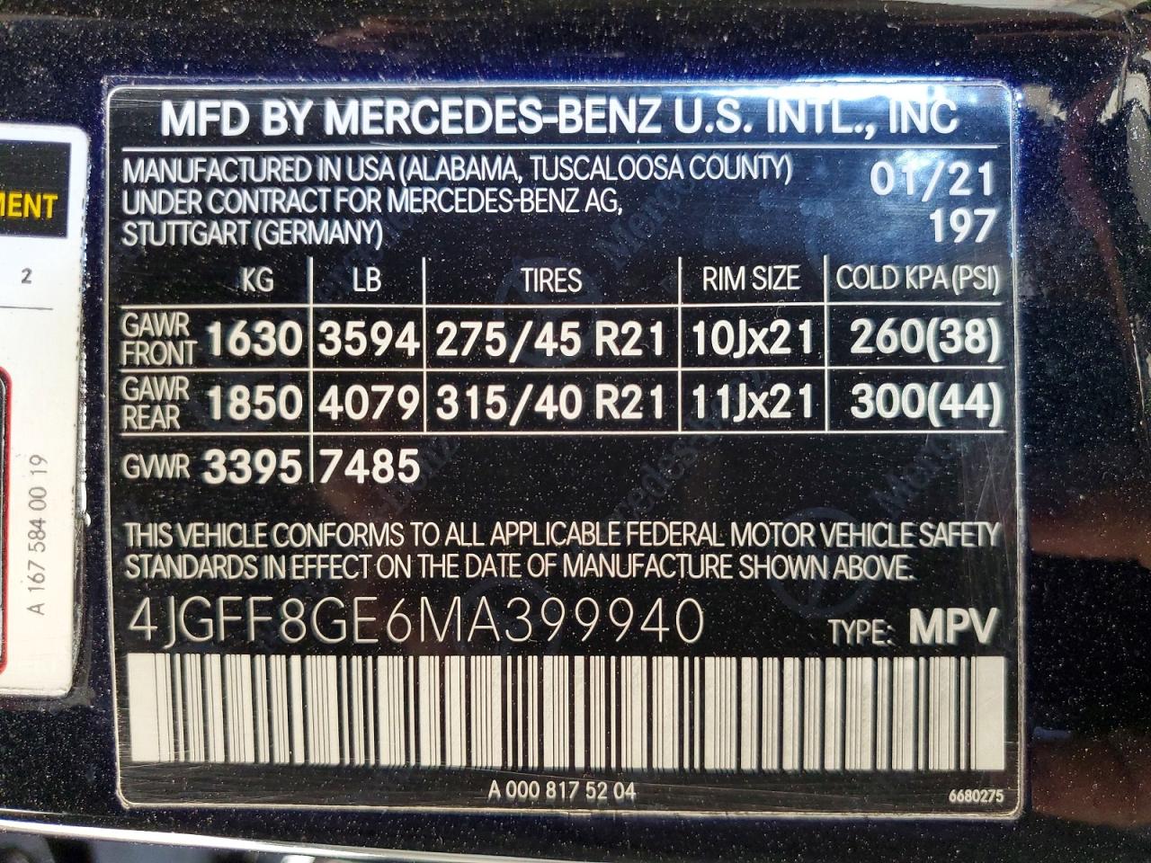 2021 MERCEDES-BENZ GLS 580 4MATIC photo 14