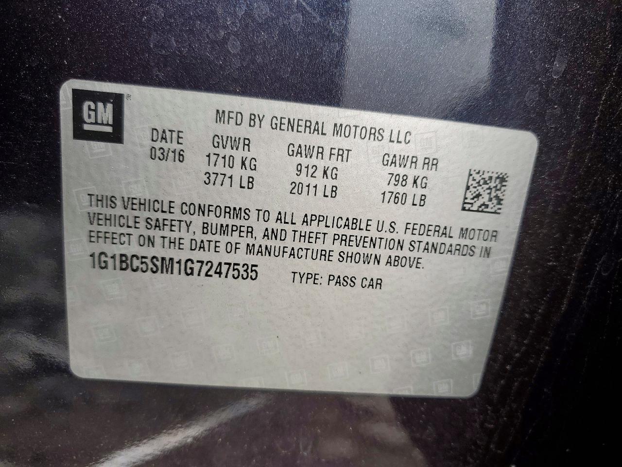 2016 CHEVROLET CRUZE LS photo 13