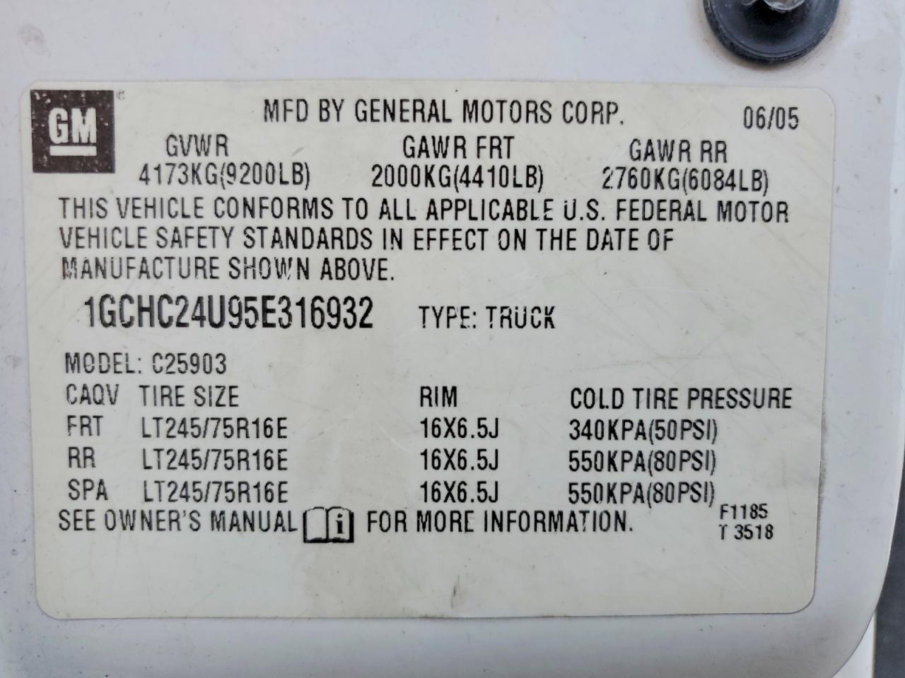 2005 CHEVROLET SILVERADO C2500 HEAVY DUTY photo 12