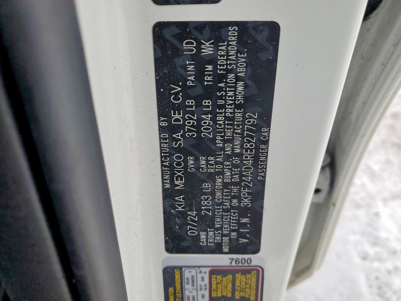 2024 KIA FORTE LX photo 12