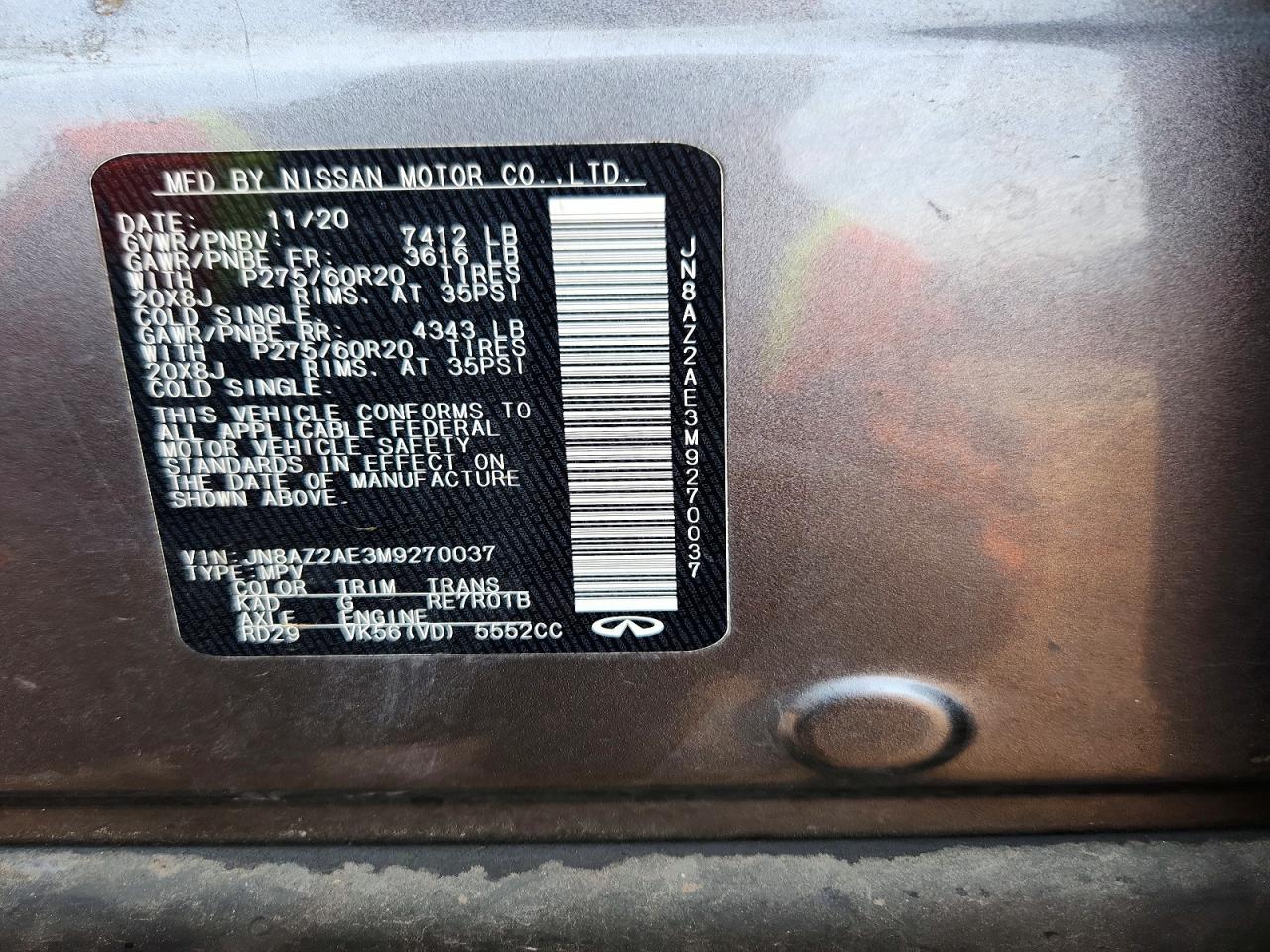 2021 INFINITI QX80 LUXE photo 13