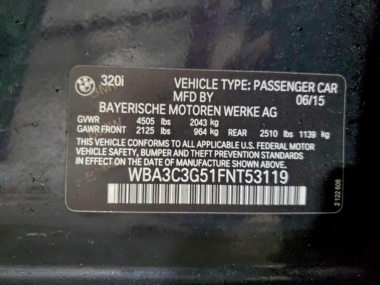 2015 BMW 320 I XDRIVE photo 12