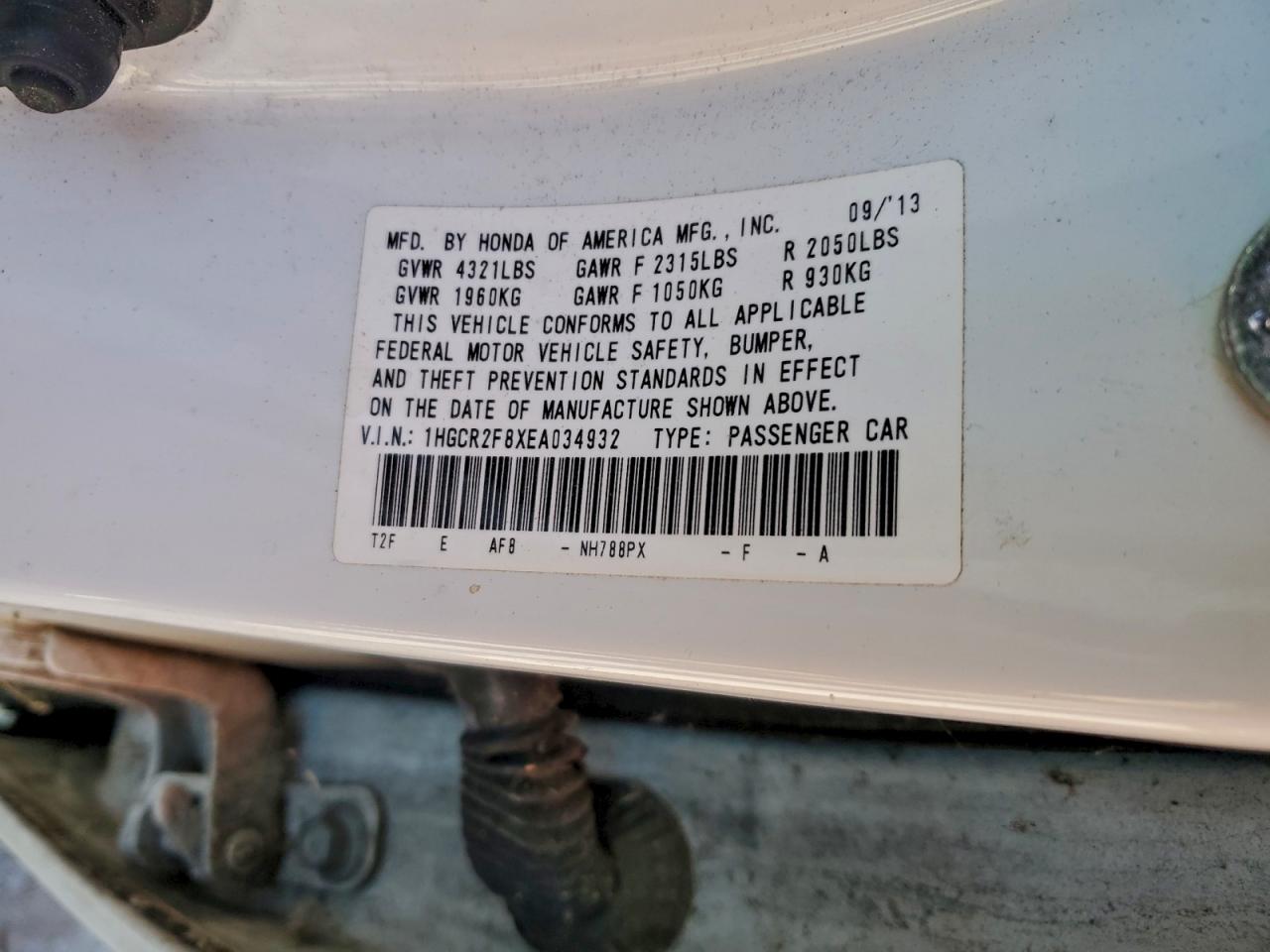 2014 HONDA ACCORD EXL photo 12