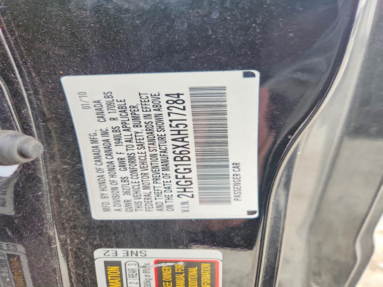 2010 HONDA CIVIC LX photo 12