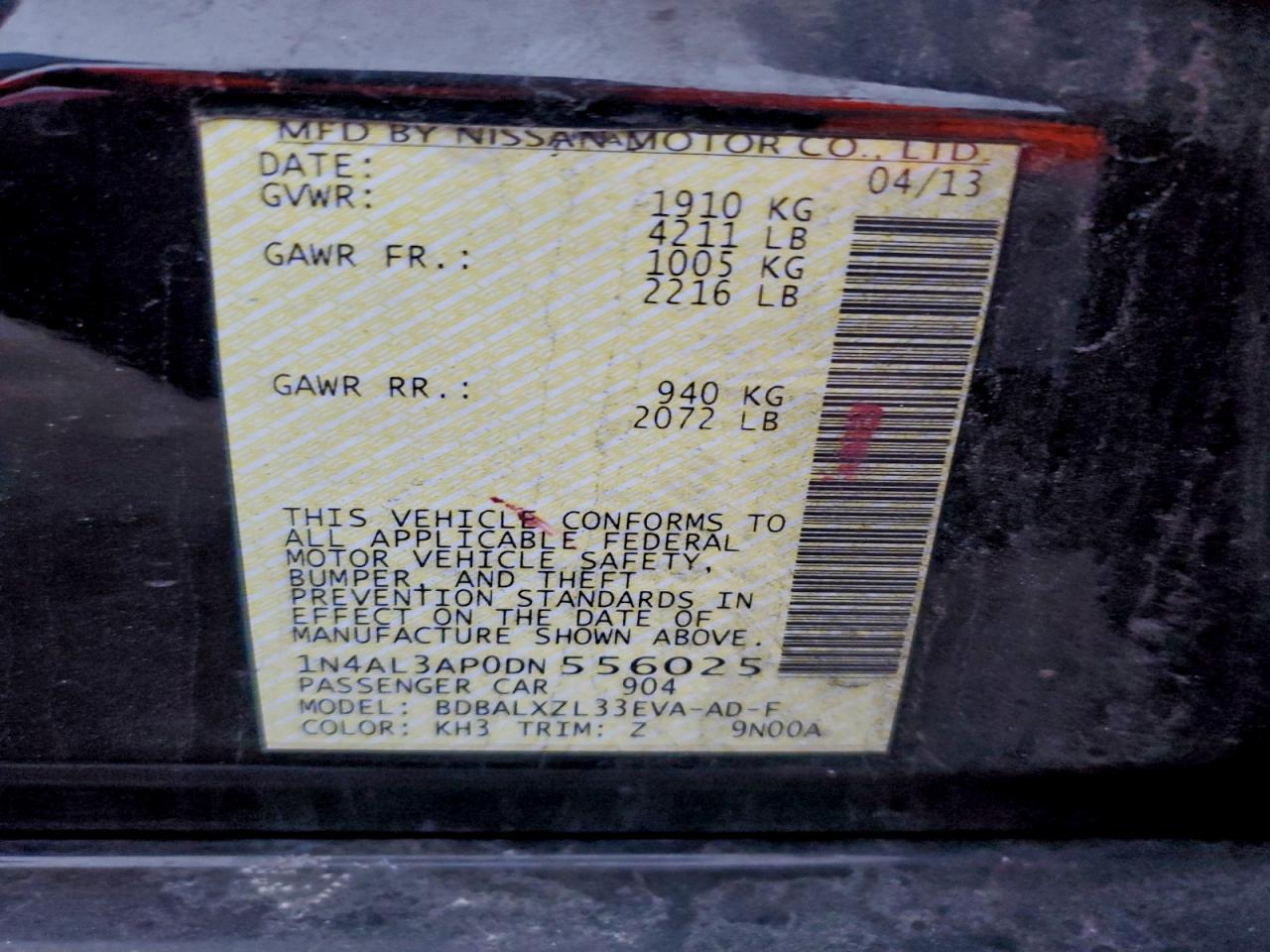 2013 NISSAN ALTIMA 2.5 photo 12