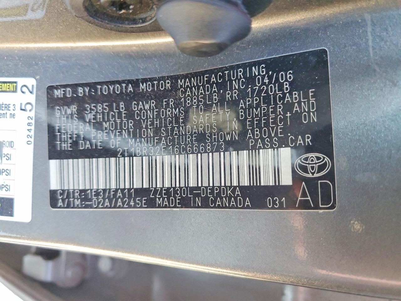 2006 TOYOTA COROLLA CE photo 12